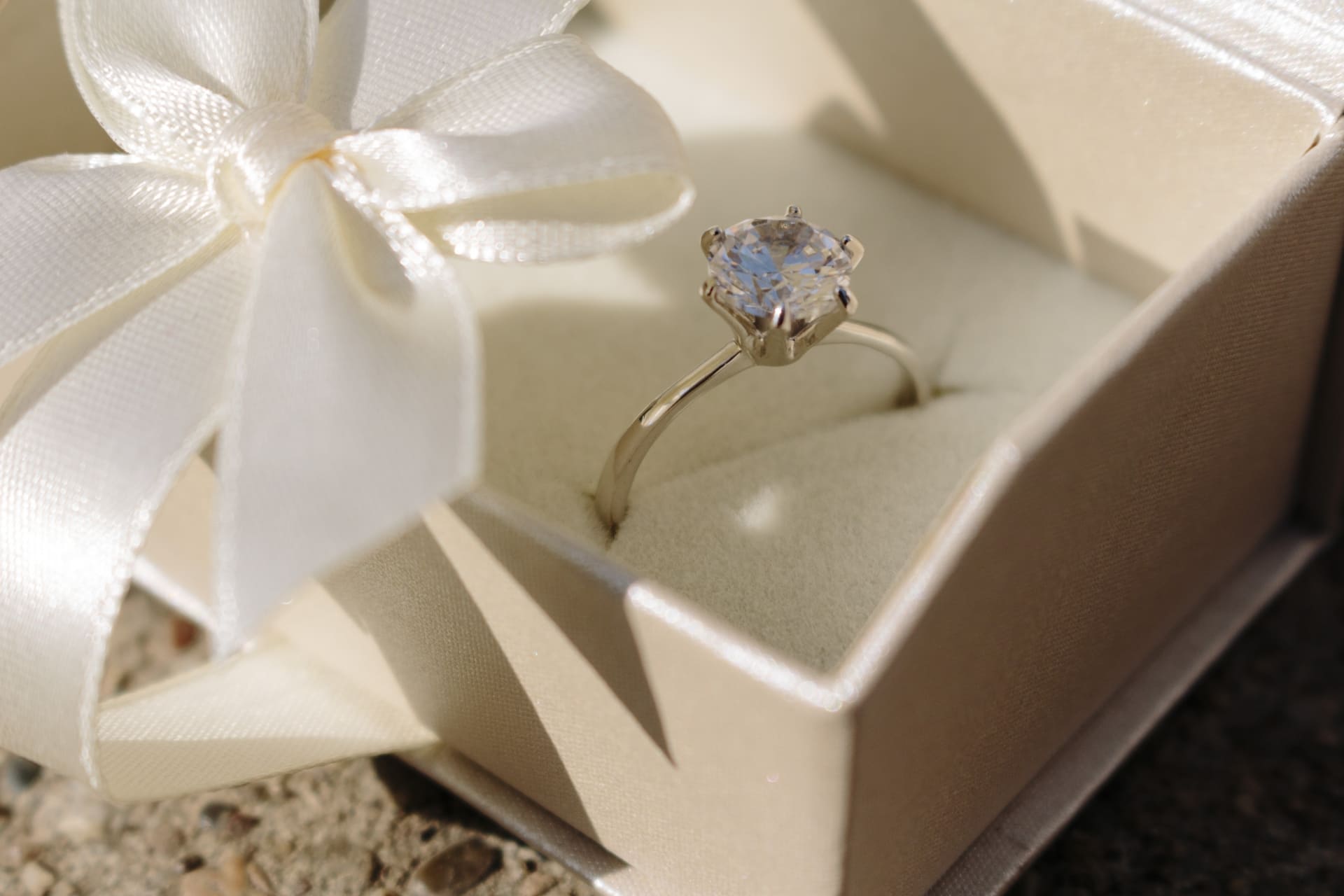 ボックスに入った婚約指輪